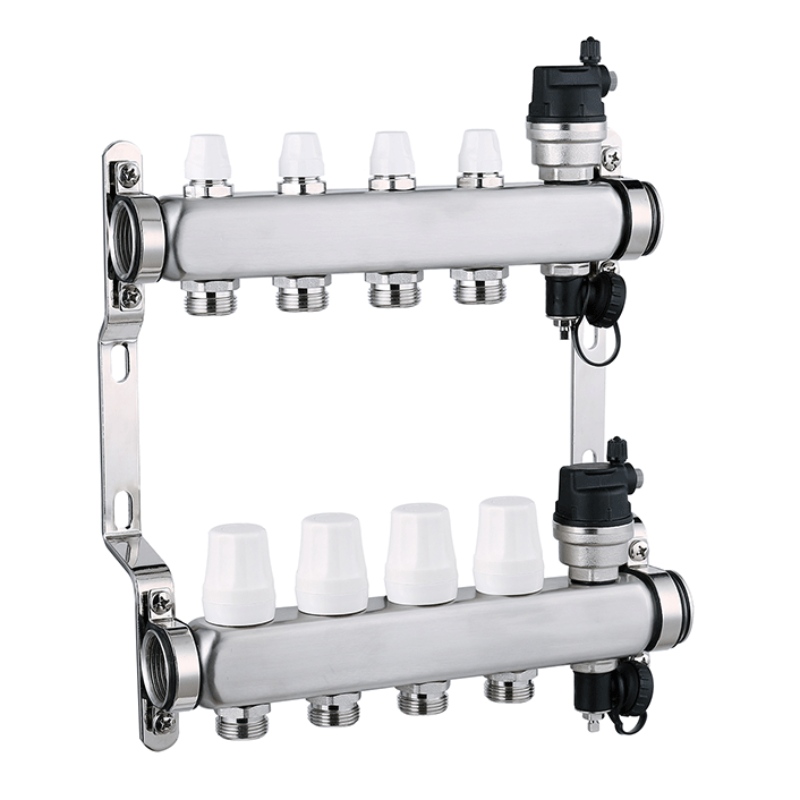 Plumbing ufh 5 way stainless steel water hydronic heating manifold XF26012A